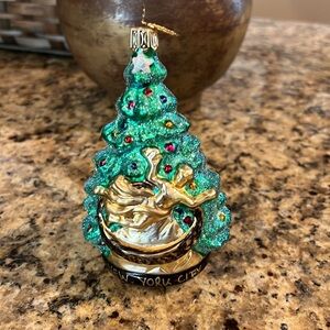 Blown glass ornament, NYC Rockefeller Christmas tree, vintage